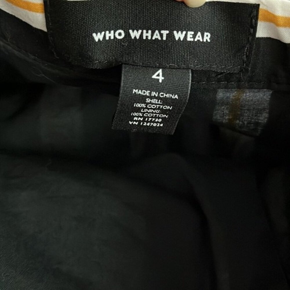 Who What Wear True Wrap Skirt striped Black/White/yellow Size 4 - Picture 10 of 15